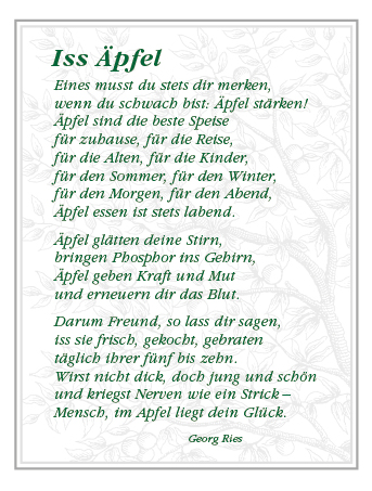 Iss Äpfel von Georg Ries